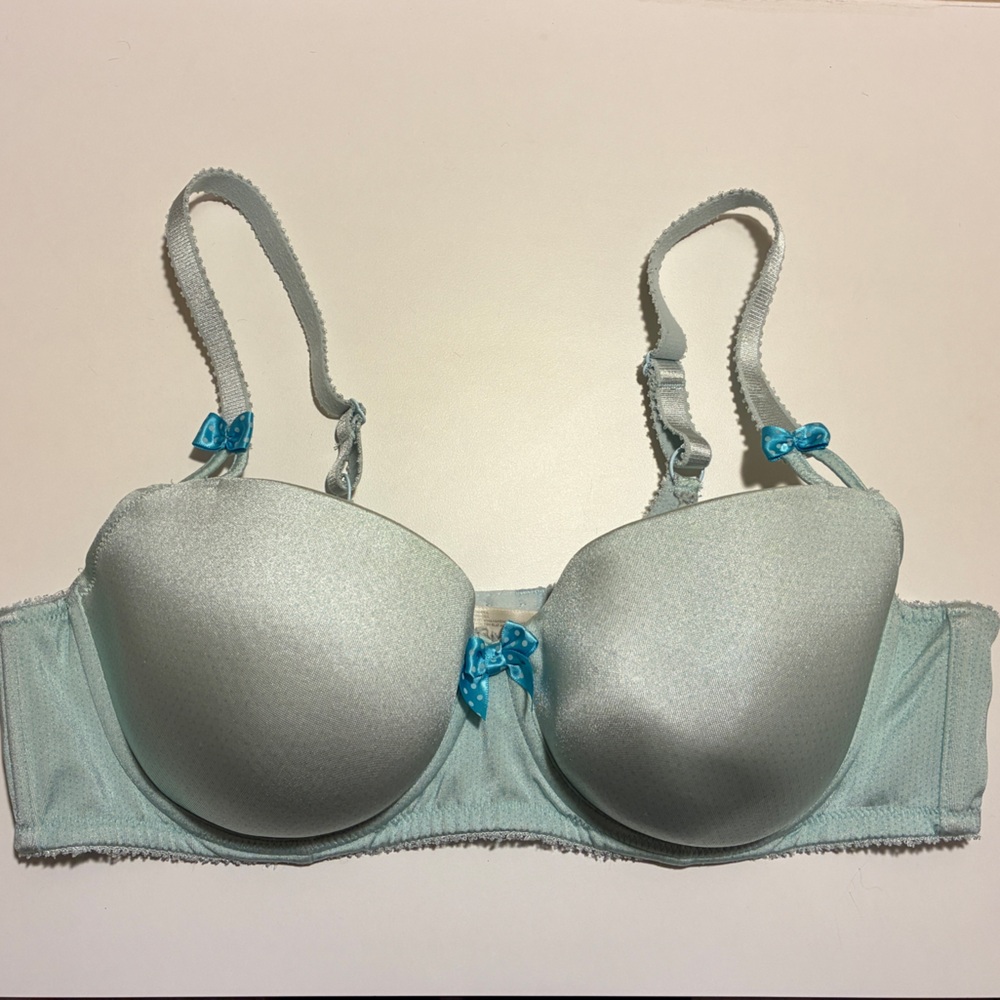 Penningtons DéESSE Light Blue Polka Dot Bra 42B Molded Underwire